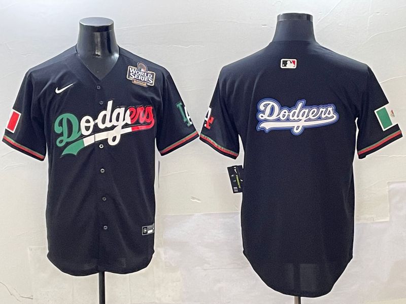 Men Los Angeles Dodgers Blank Black Mexico Second generation Nike 2025 MLB Jersey style 15